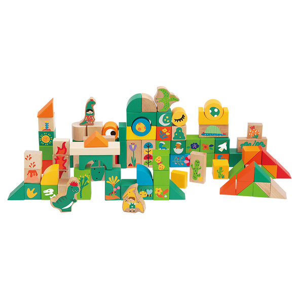 Đồ Chơi Gỗ Classic World - Bộ Xếp Hình Khối Thế Giới Khủng Long Dinosaur World Blocks
