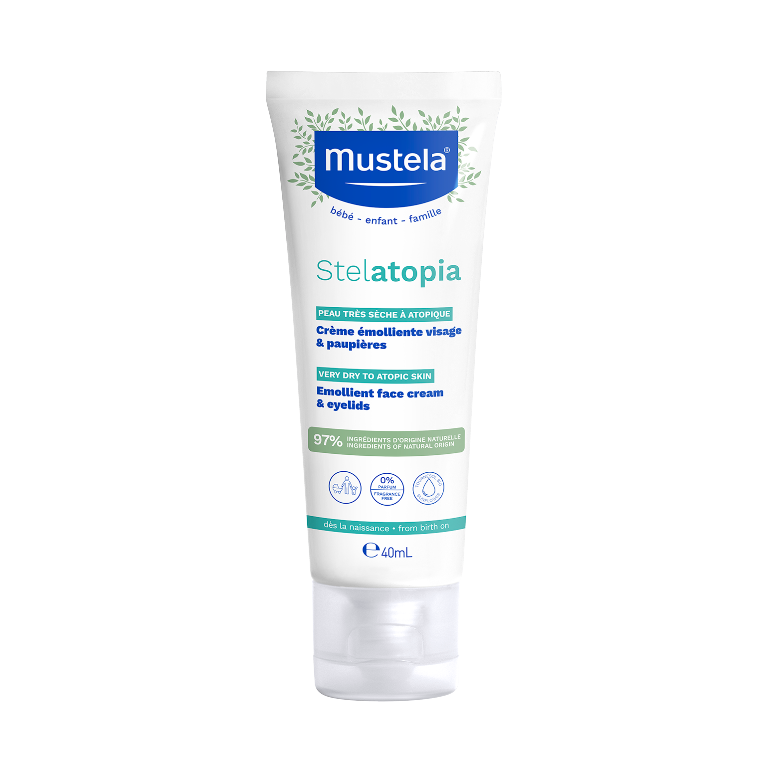 Kem Dưỡng Mặt Da Chàm Thể Tạng (Viêm Da Cơ Địa) Stelatopia Emollient Face Cream & Eyelid 40ml