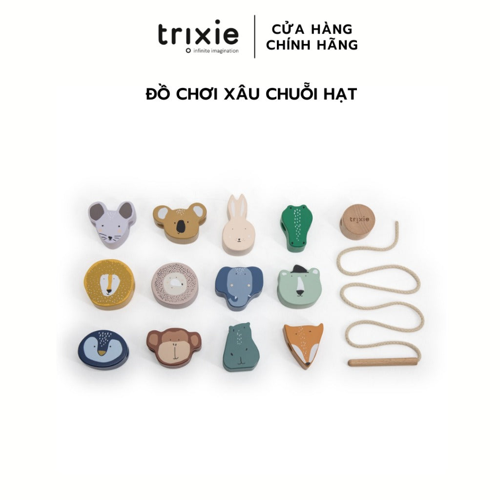 Đồ chơi gỗ xâu hạt cho bé Trixie 13 chi tiết, an toàn cho bé
