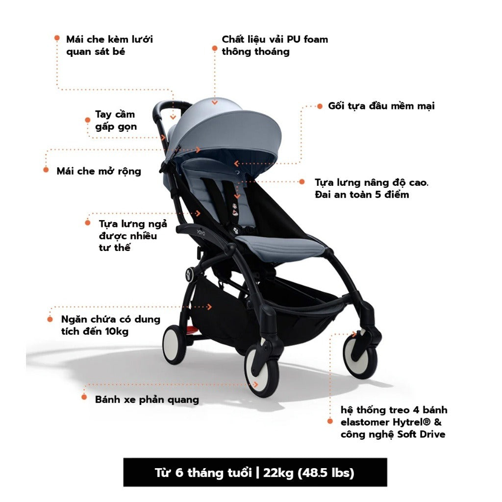 Xe Đẩy Gấp Gọn Cao Cấp Stokke YOYO3 6+ cho bé từ 6 tháng