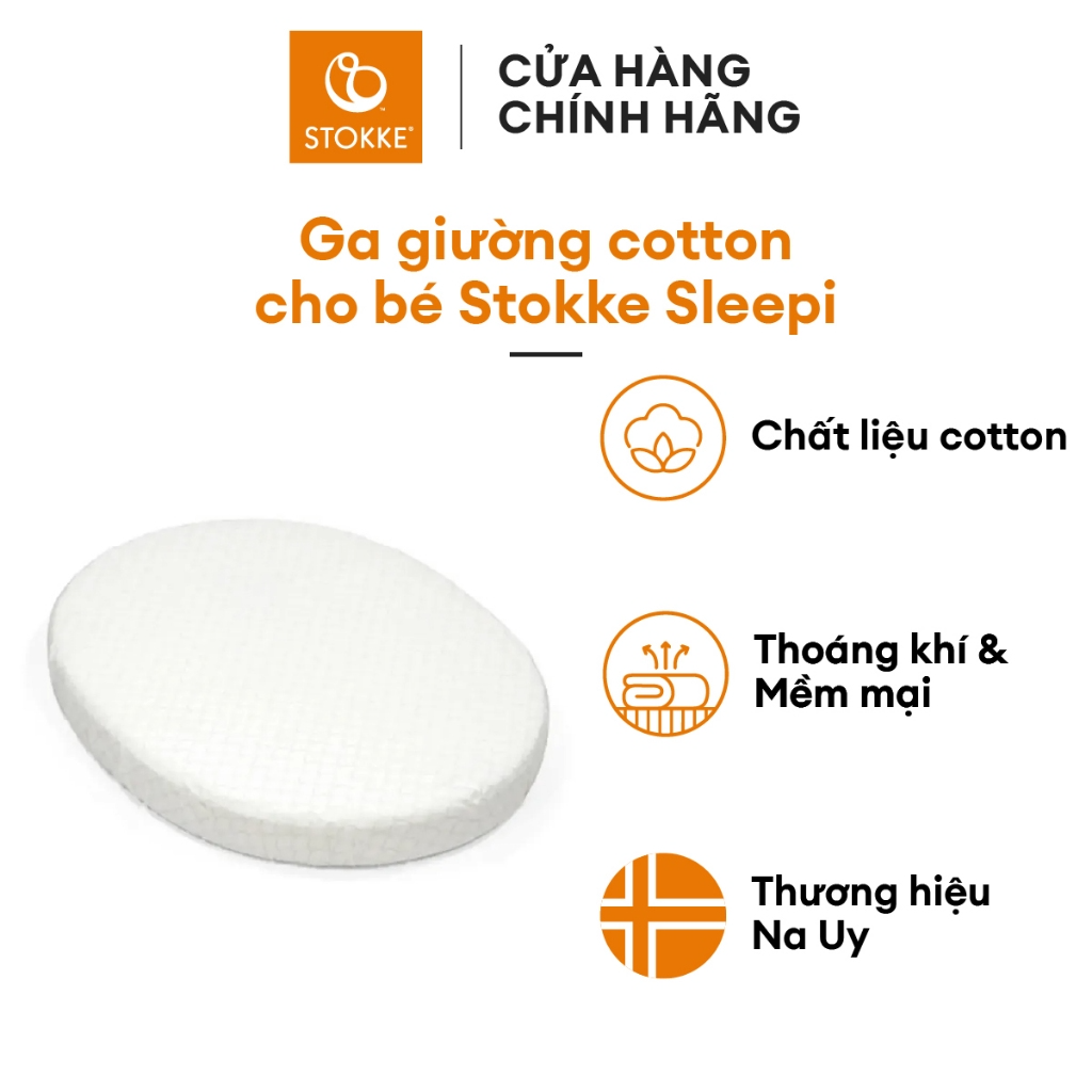 Ga Trải Nệm Cũi Stokke Sleepi V3 Mini - Mềm Mại, Thoáng Khí & An Toàn Cho Bé