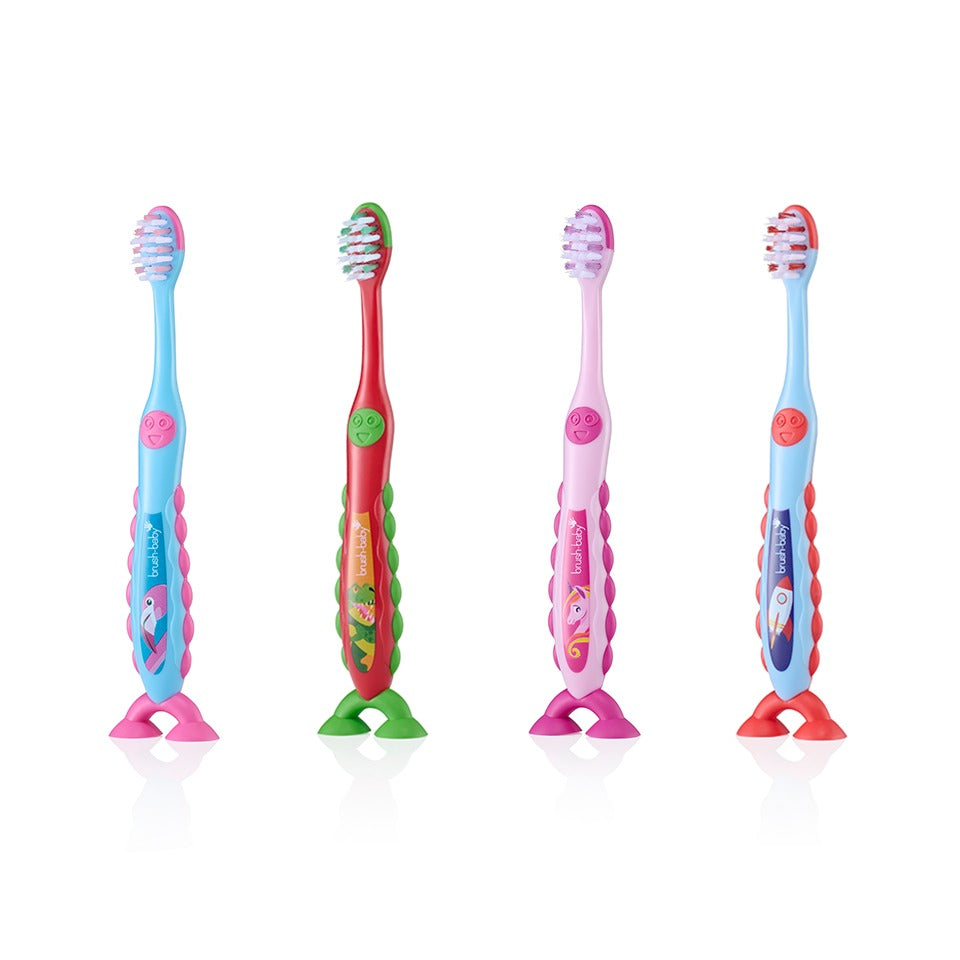 Bàn Chải Đánh Răng Trẻ Em Brush Baby FlossBrush Có Đế Hít Tiện Lợi Cho Bé (3–6 Tuổi)