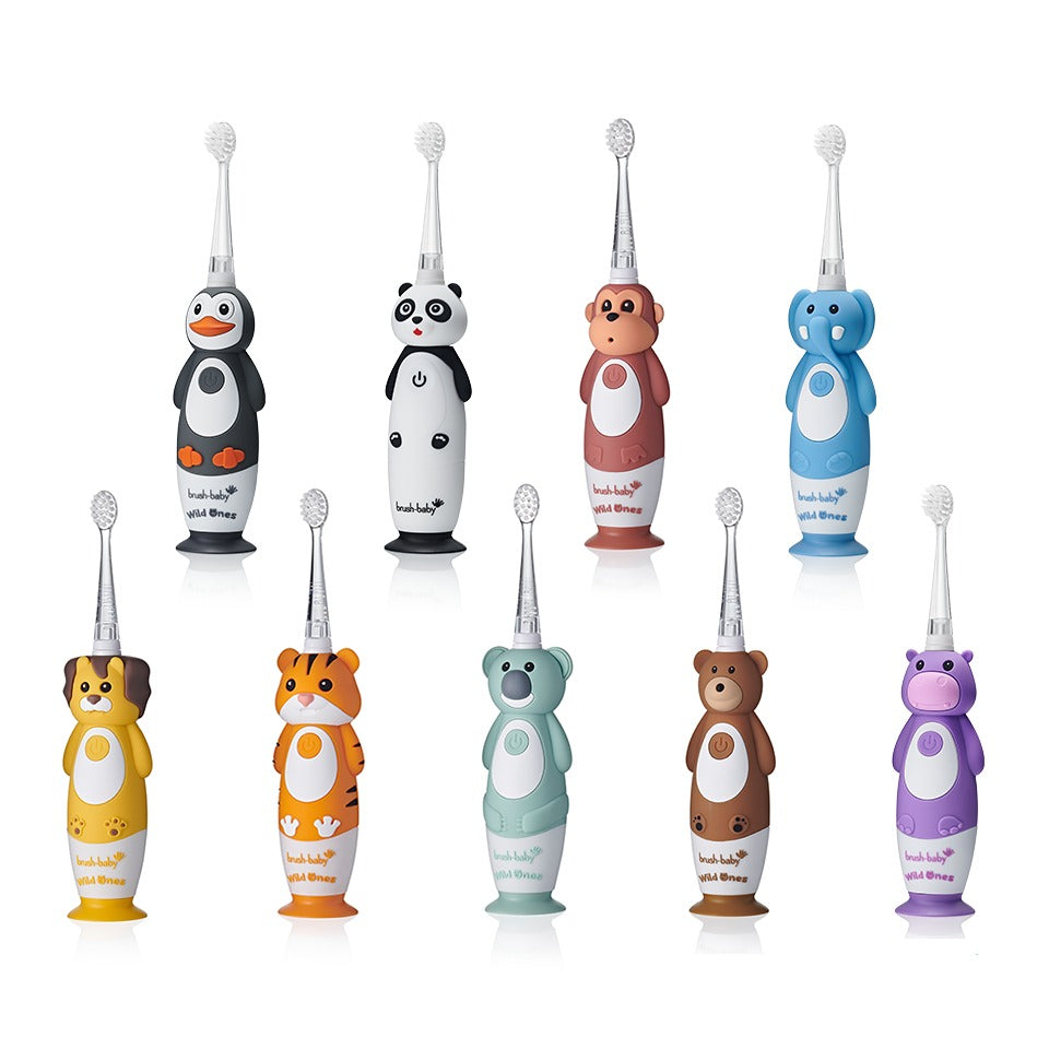Brush-Baby Bàn Chải Điện Sóng Âm WildOnes Kèm Sạc 2 Chế Độ Làm Sạch Răng An Toàn Và Hiệu Quả Cho Bé (0–10 Tuổi)