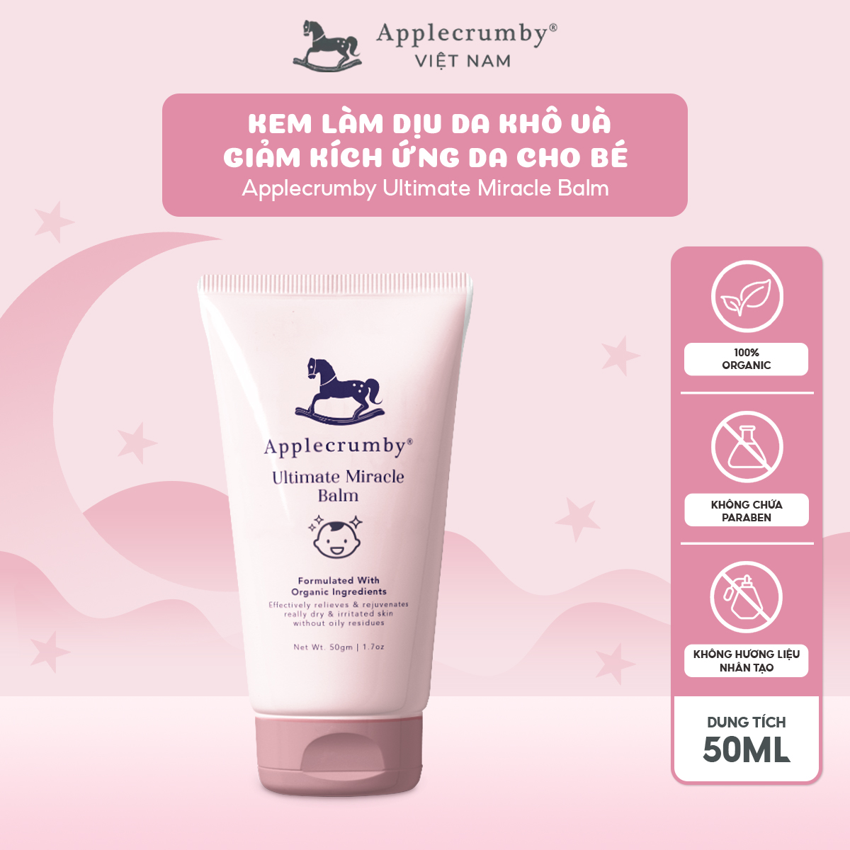 Kem Làm Dịu Da Khô & Giảm Kích Ứng Applecrumby Ultimate Miracle Balm 50ml