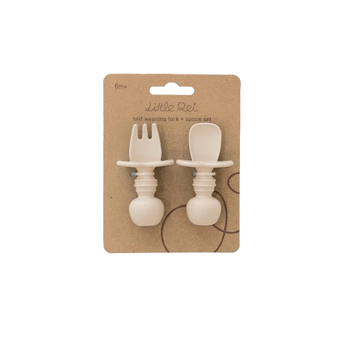 Bộ Muỗng Nĩa Cho Bé Tập Ăn Little Rei, Chất Liệu Silicone An Toàn, Dùng Cho Bé Từ 6 Tháng