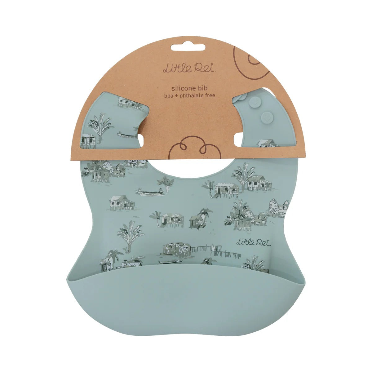 Yếm ăn dặm Silicon Little Rei Rustic