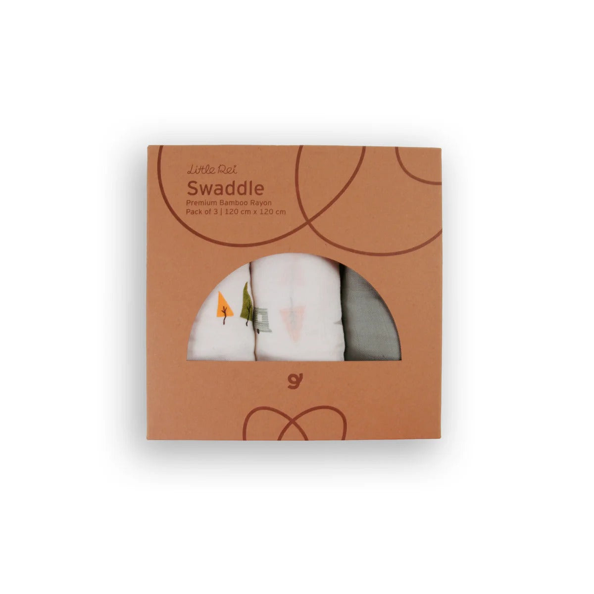 Bộ 3 khăn quấn muslin sợi tre cho bé 120cm Little Rei
