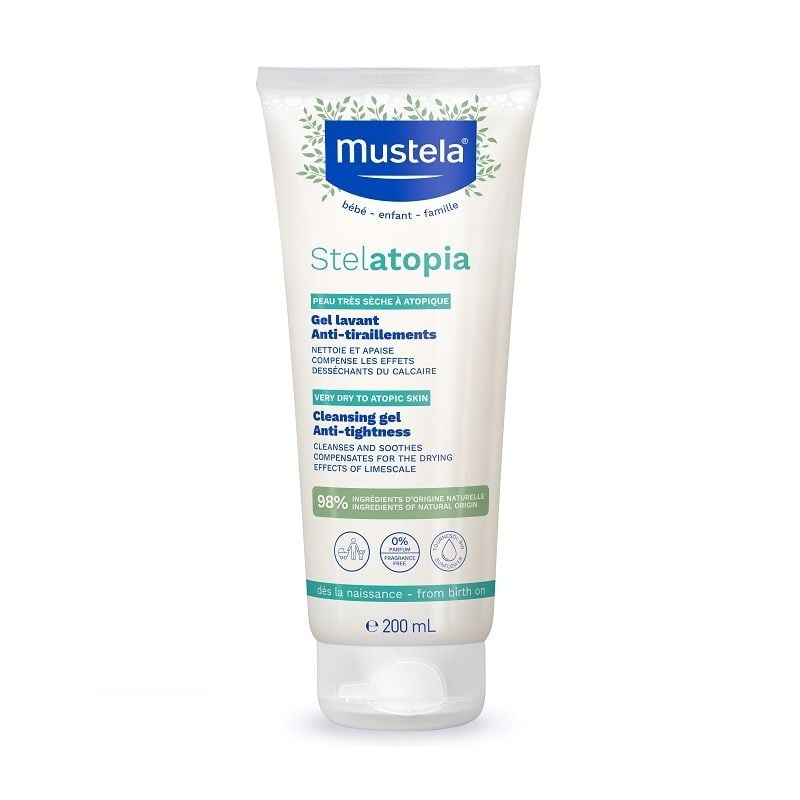 Gel Tắm Gội Da Chàm Thể Tạng Mustela Stelatopia Cleansing Gel 200ml