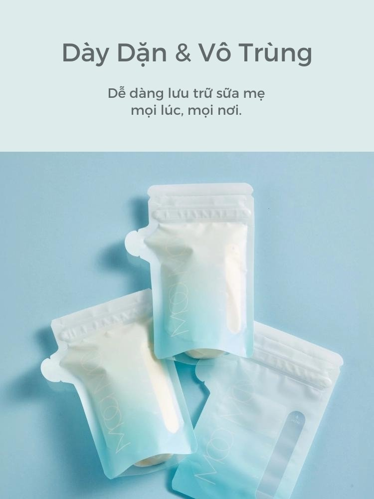 MOOIMOM Túi trữ sữa cảm ứng nhiệt 100ml