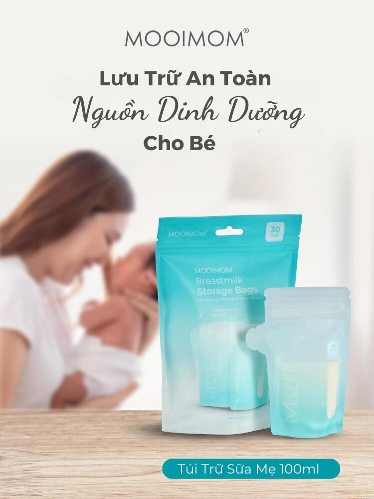 MOOIMOM Túi trữ sữa cảm ứng nhiệt 100ml