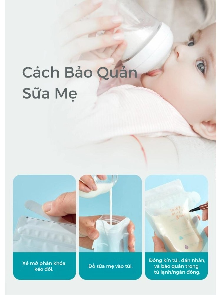 MOOIMOM Túi trữ sữa cảm ứng nhiệt 100ml
