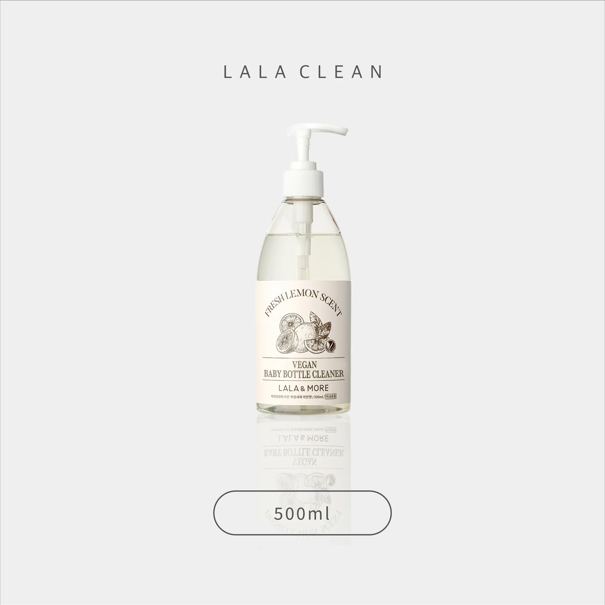 Nước Rửa Bình Sữa & Bếp Vegan Lala&More Hương Chanh Tươi Mát 500ML