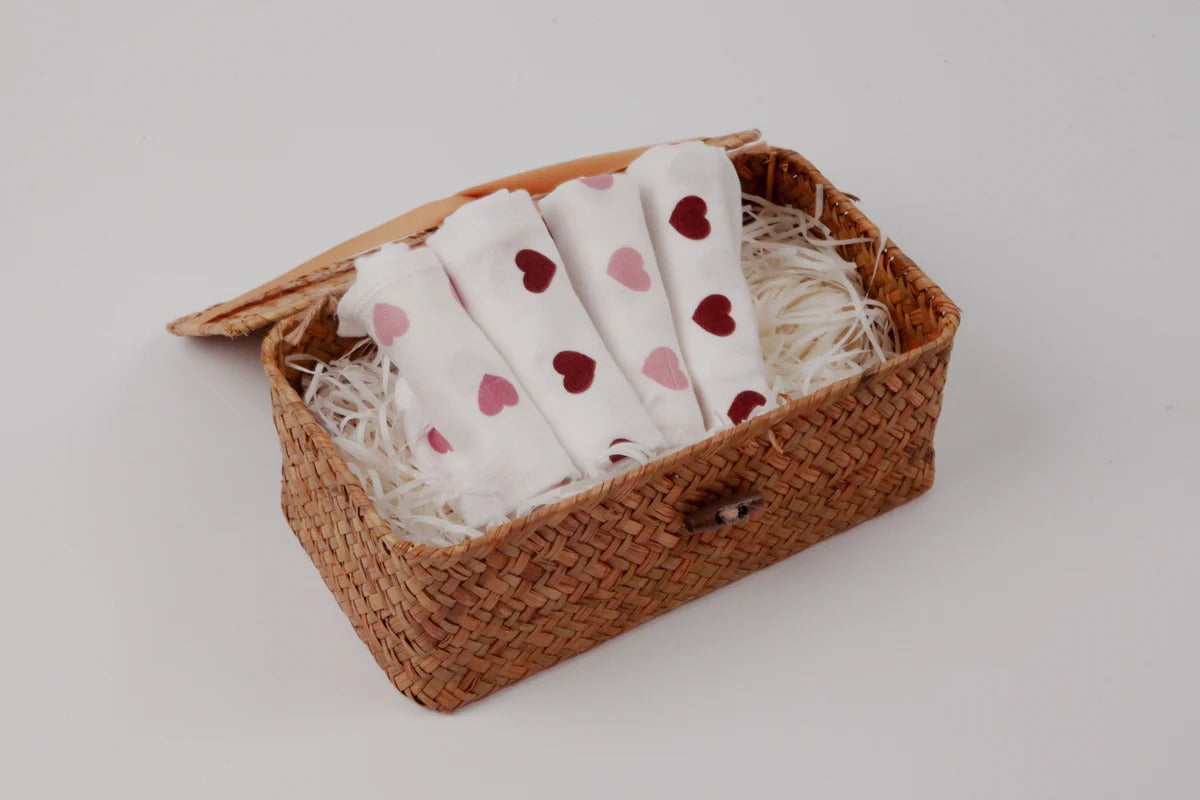 Bộ 4 chiếc Khăn tắm, khăn rửa mặt sợi tre Little Rei