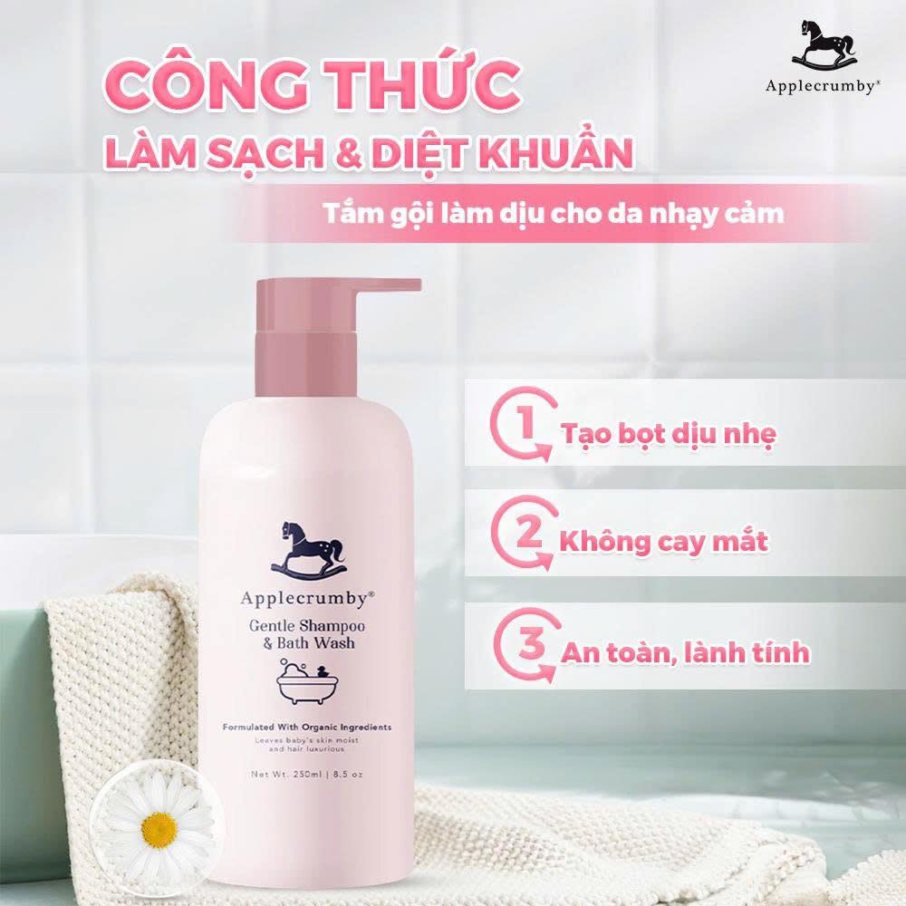 Applecrumby ACR Sữa Tắm Gội Dịu Nhẹ Cho Bé Da Nhạy Cảm 250ml