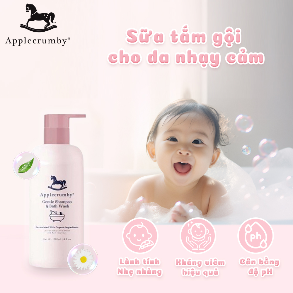 Applecrumby ACR Sữa Tắm Gội Dịu Nhẹ Cho Bé Da Nhạy Cảm 250ml