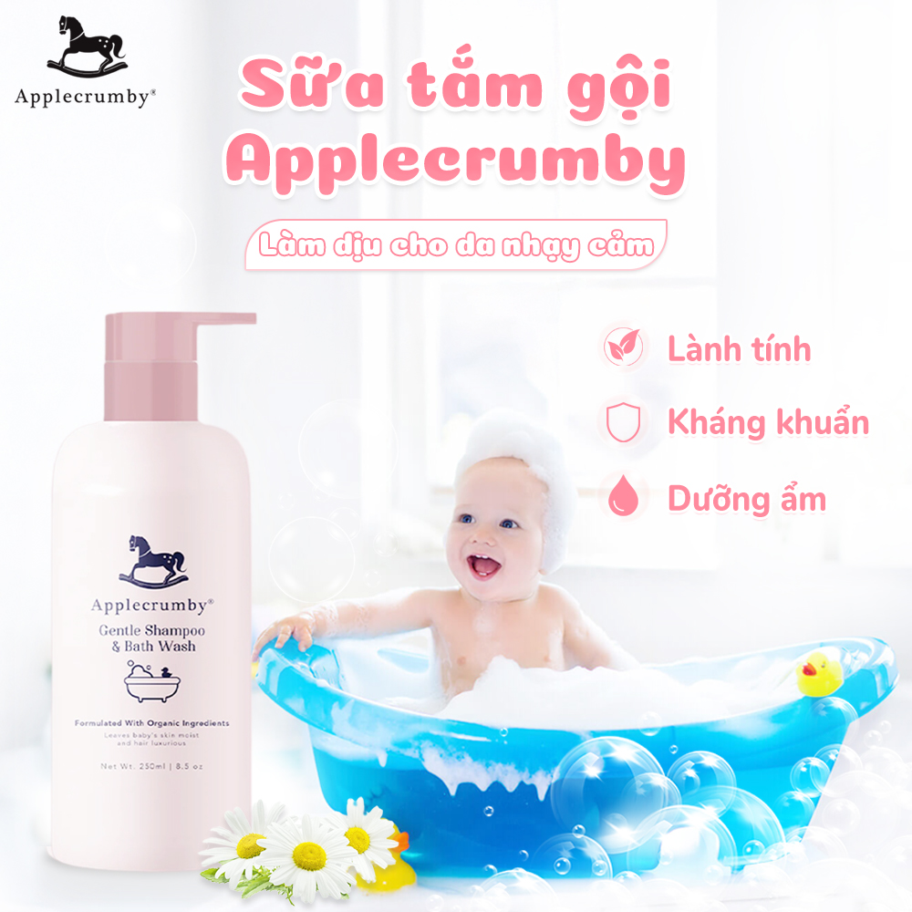 Applecrumby ACR Sữa Tắm Gội Dịu Nhẹ Cho Bé Da Nhạy Cảm 250ml