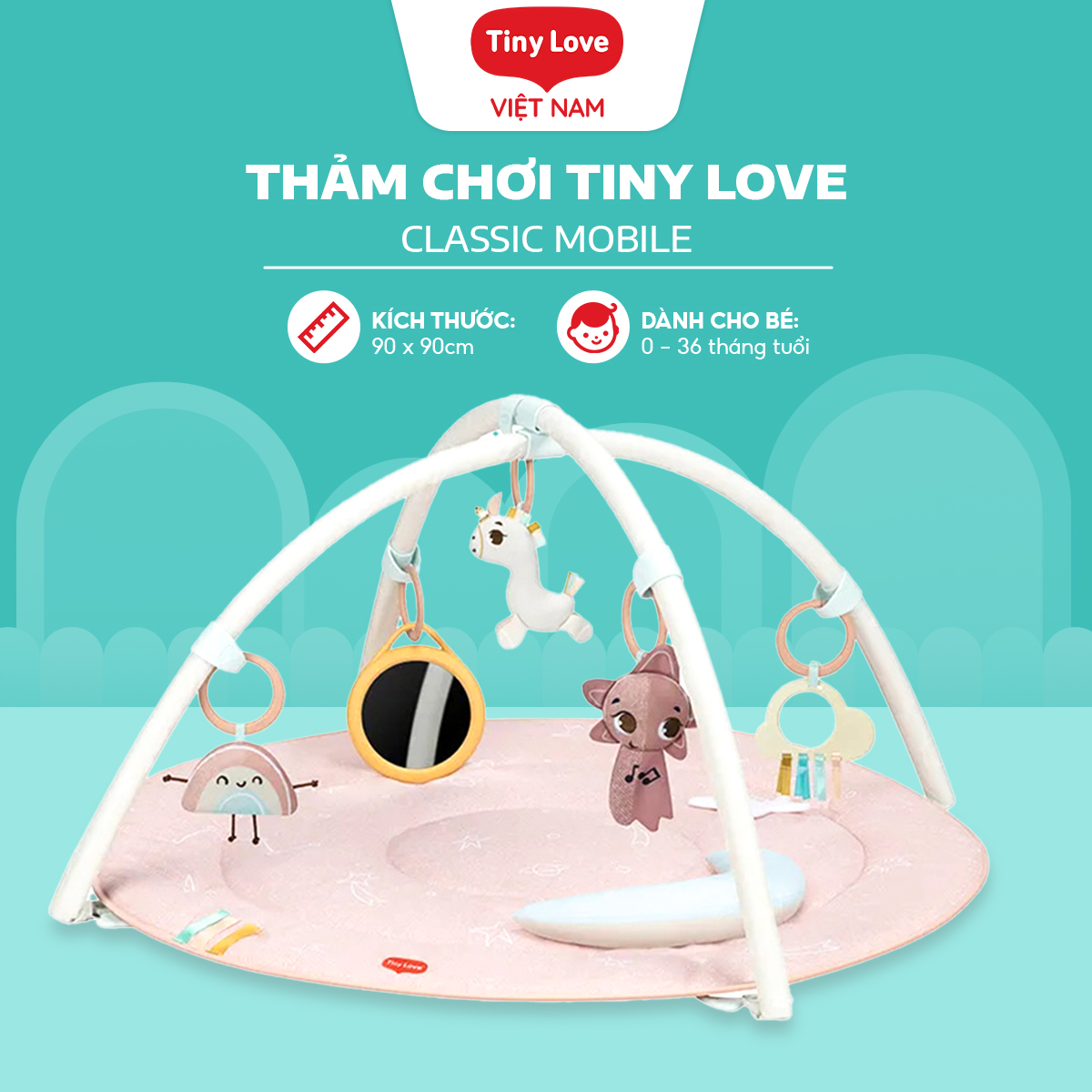Thảm Chơi Tiny Love Unicorn Classic Mobile Kỳ Lân Phát Triển Giác Quan & Vận Động Cho Bé