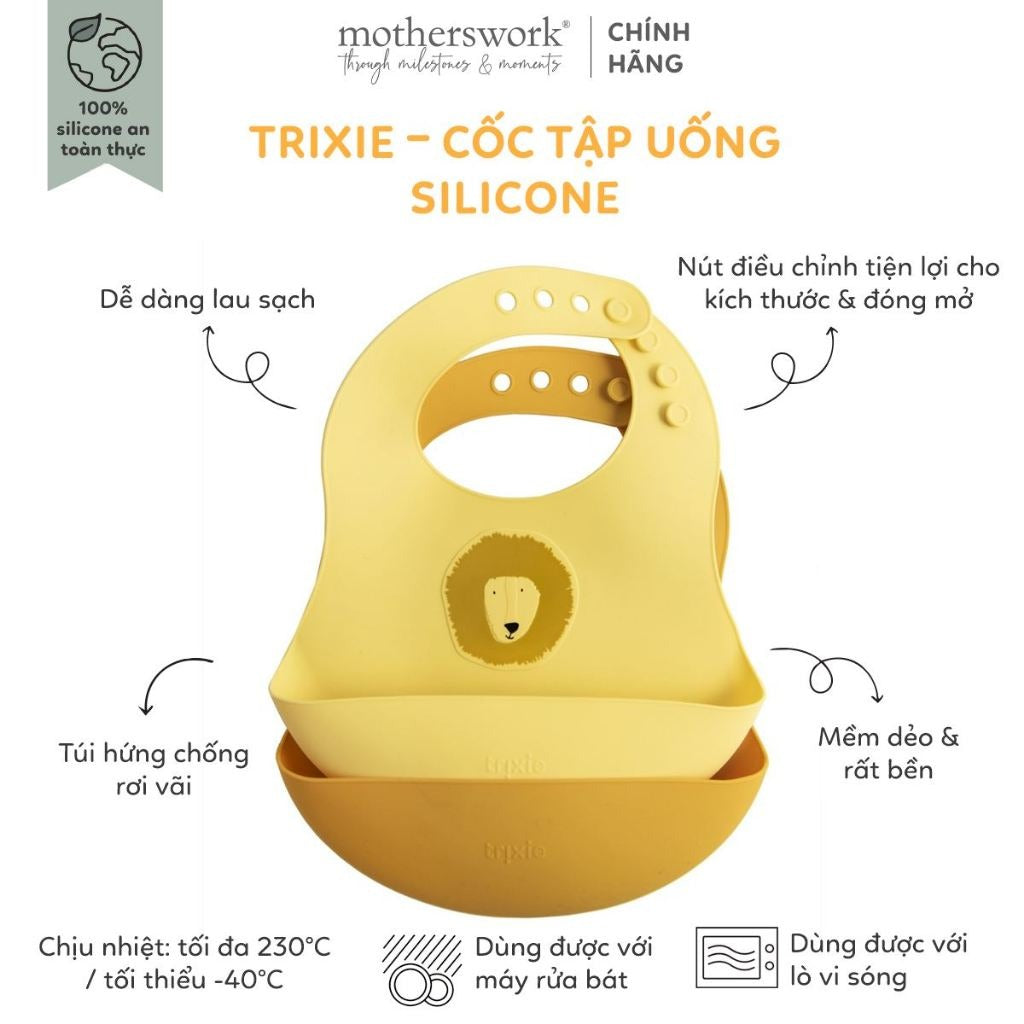 Combo 2 yếm silicon ăn dặm Trixie