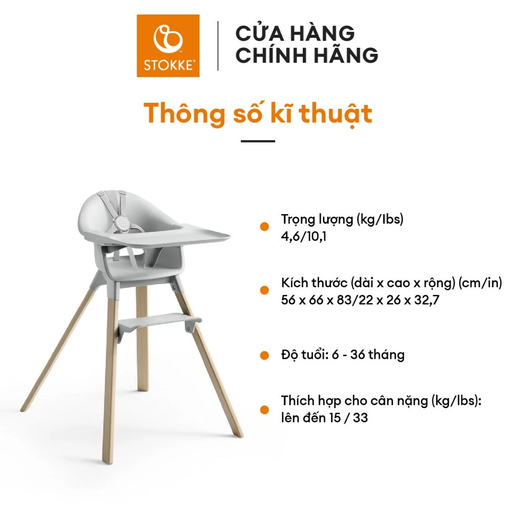 Stokke Clikk high chair is ergonomically designed, safe and high quality.