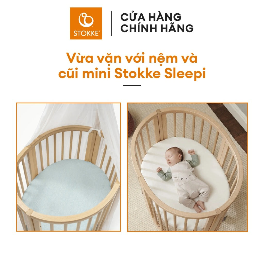Ga Trải Nệm Cũi Stokke Sleepi V3 Mini - Mềm Mại, Thoáng Khí & An Toàn Cho Bé