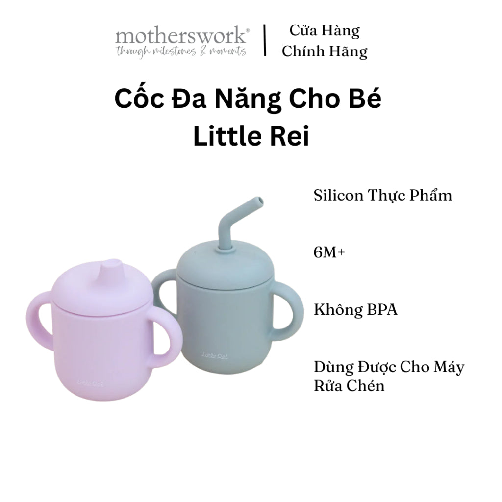 Cốc Đa Dụng Silicone Cao Cấp LITTLE REI Cho Bé, An Toàn, Tiện Lợi