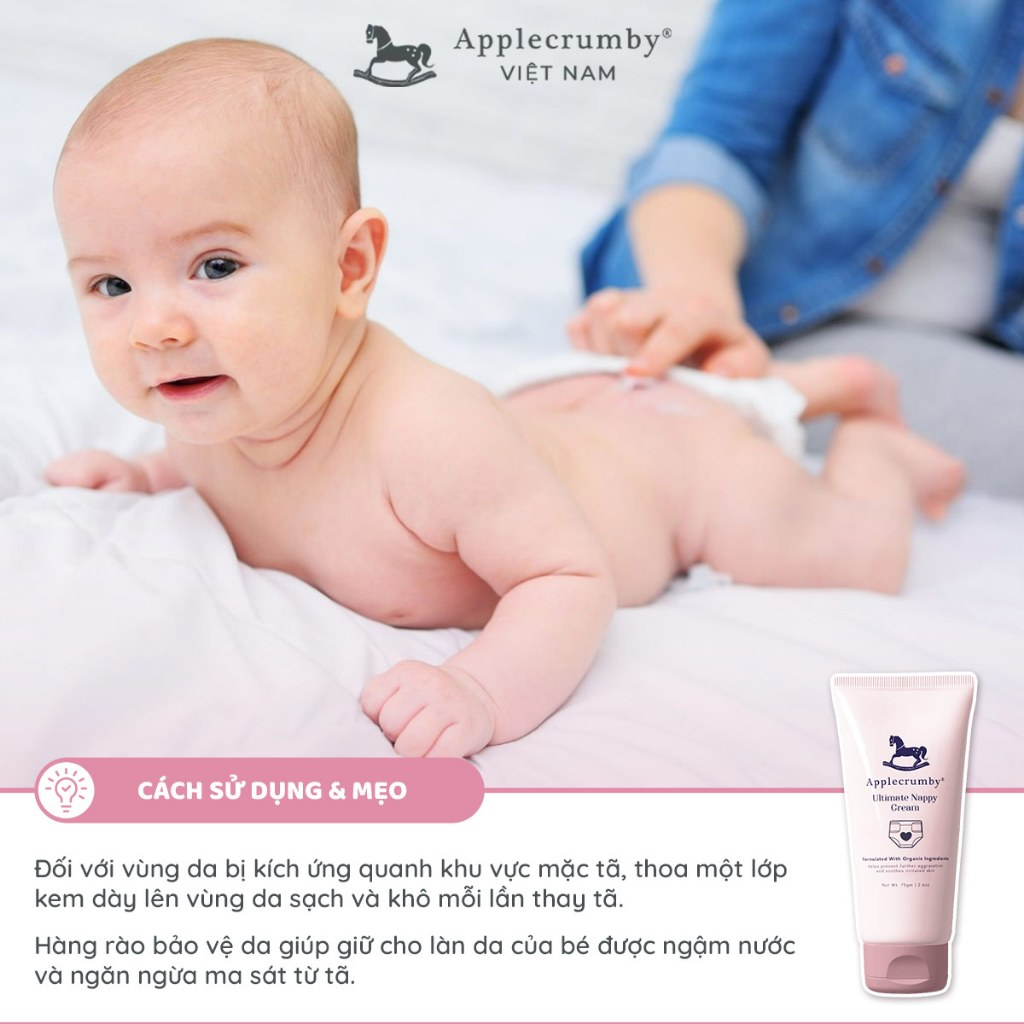 Kem Làm Dịu & Chống Hăm Tã Applecrumby Ultimate Nappy Cream Cao Cấp Cho Bé 75ML