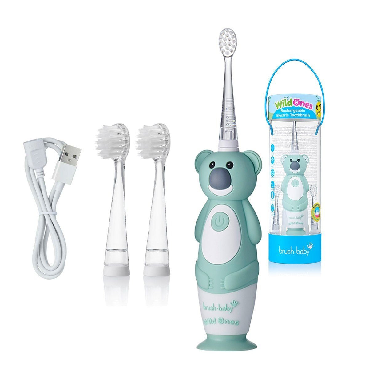 Brush-Baby Bàn Chải Điện Sóng Âm WildOnes Kèm Sạc 2 Chế Độ Làm Sạch Răng An Toàn Và Hiệu Quả Cho Bé (0–10 Tuổi)