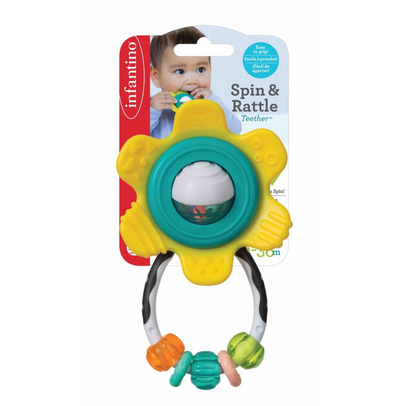 Infantino: Spin &amp; Rattle chewing toy - Pink