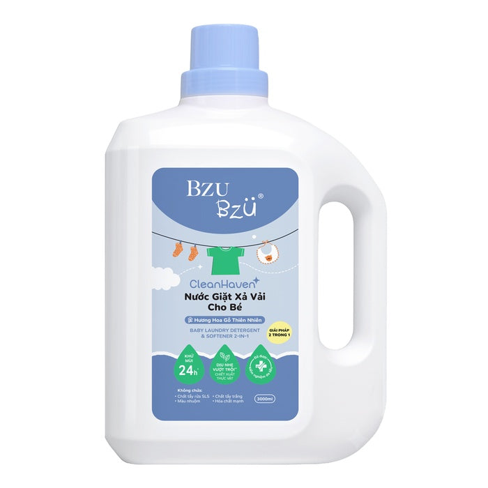 Nước Giặt Xả Vải Cho Bé 2 Trong 1 CleanHaven Original 1-3L | BZU BZU