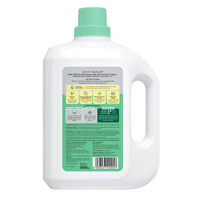 Nước Giặt Xả Vải Sinh Học 2 Trong 1 CleanHaven Bioenzyme 3L | BZU BZU