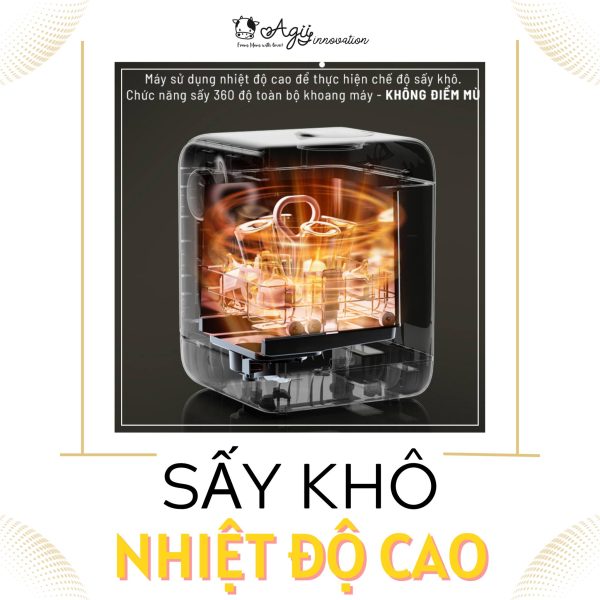 Máy rửa, tiệt trùng và sấy khô bình sữa AGII (Màu kem) - Làm sạch bình sữa an toàn và hiệu quả