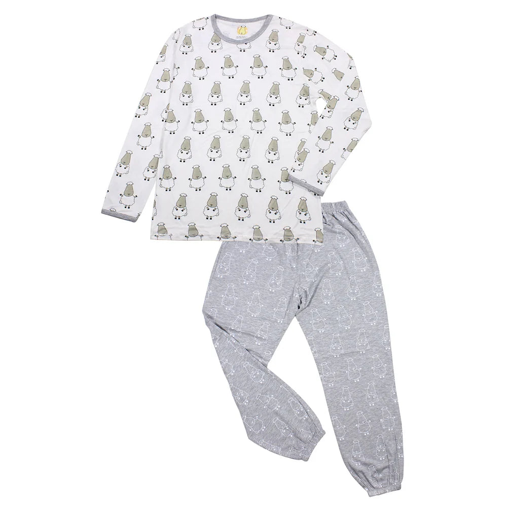 Bộ Pyjamas Set Vải Sợi Tre Hoạ Tiết Cừu Trắng Nhỏ Cho Bé Đa Dạng Độ Tuổi | Baa Baa Sheepz
