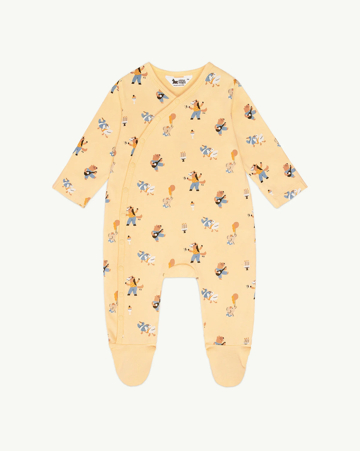 Quần Áo Cho Bé Party Friends Body Footed Romper Đa Dạng Màu Sắc (9M-24M) | NINUNAPZ
