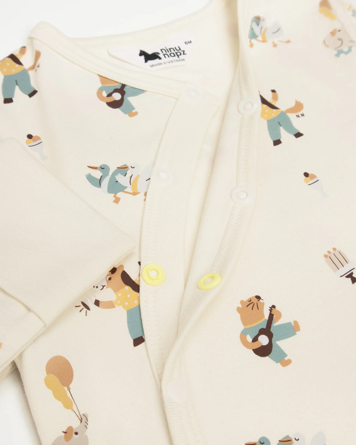 Quần Áo Cho Bé Party Friends Body Footed Romper Đa Dạng Màu Sắc (9M-24M) | NINUNAPZ