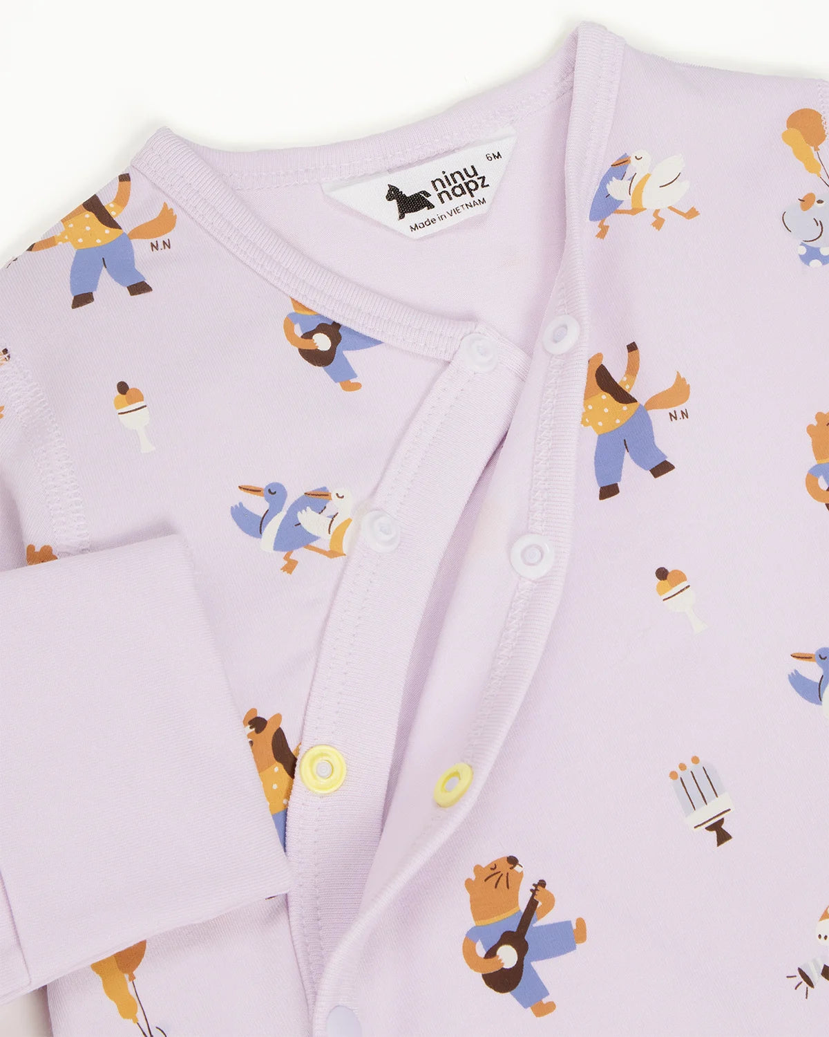 Quần Áo Cho Bé Party Friends Body Footed Romper Đa Dạng Màu Sắc (9M-24M) | NINUNAPZ