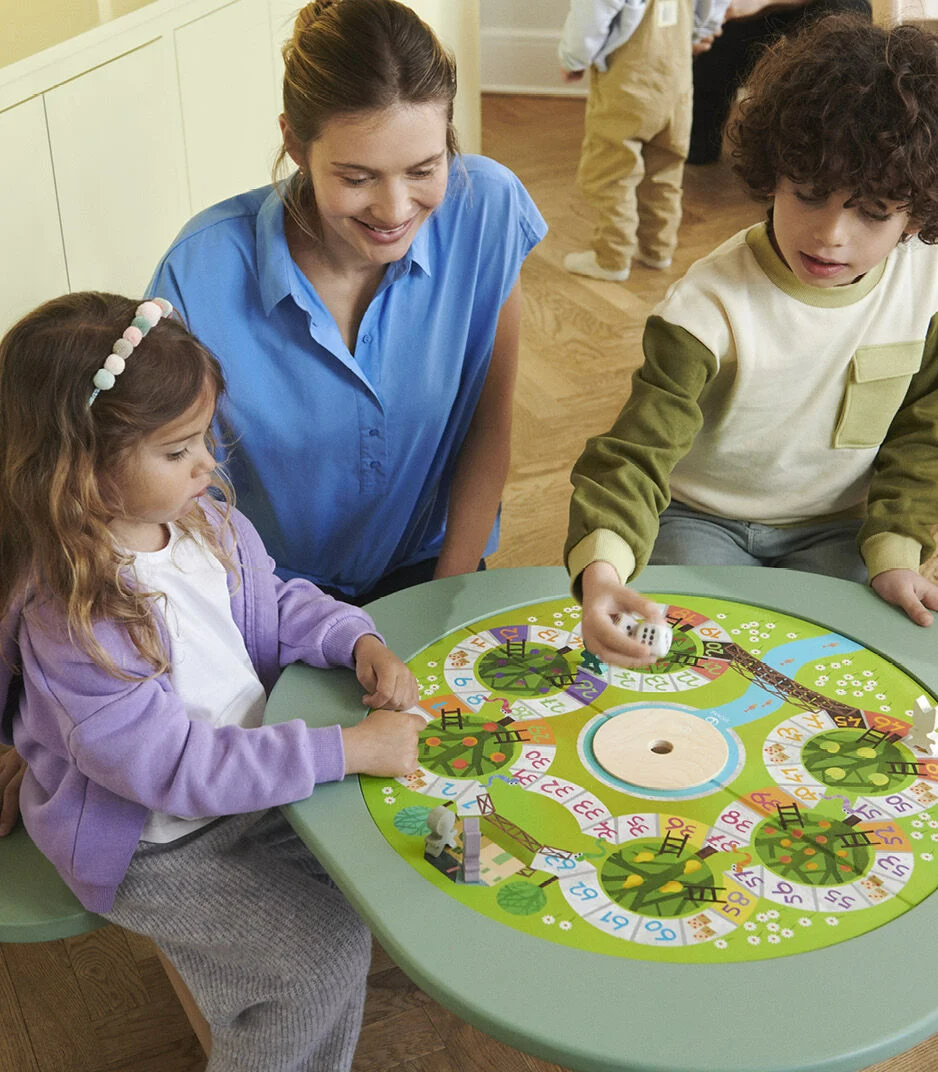 Stokke MuTable children's study and play table, made from natural wood, with safe anti-slip base