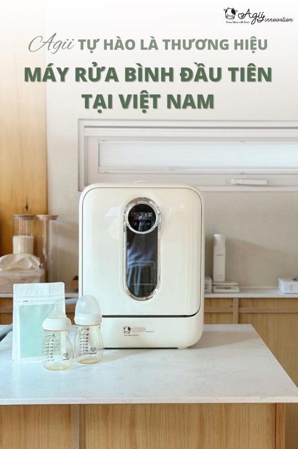 Máy rửa, tiệt trùng và sấy khô bình sữa AGII (Màu kem) - Làm sạch bình sữa an toàn và hiệu quả