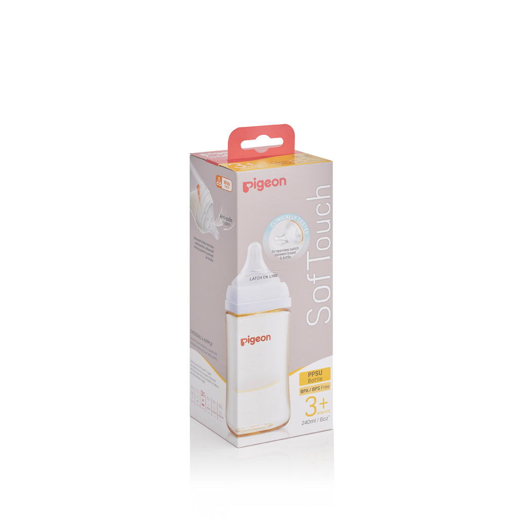 Pigeon SofTouch 3 PPSU milk bottle - Logo